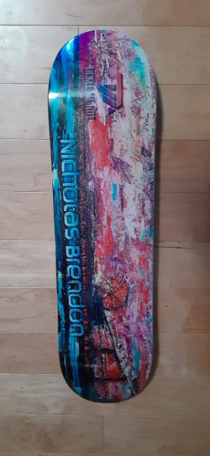 Nicholas Brendon Santa Monica Pier on Fire Skateboard Deck